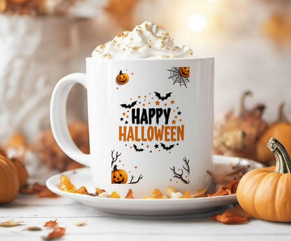 مج أبيض - Halloween Bats