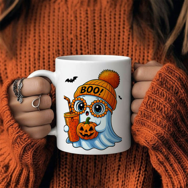 Cute Ghost Boo - مج أبيض