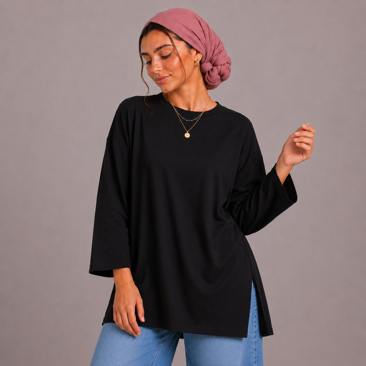 Oversized Long Sleeve Tee - 100% Cotton Interlock